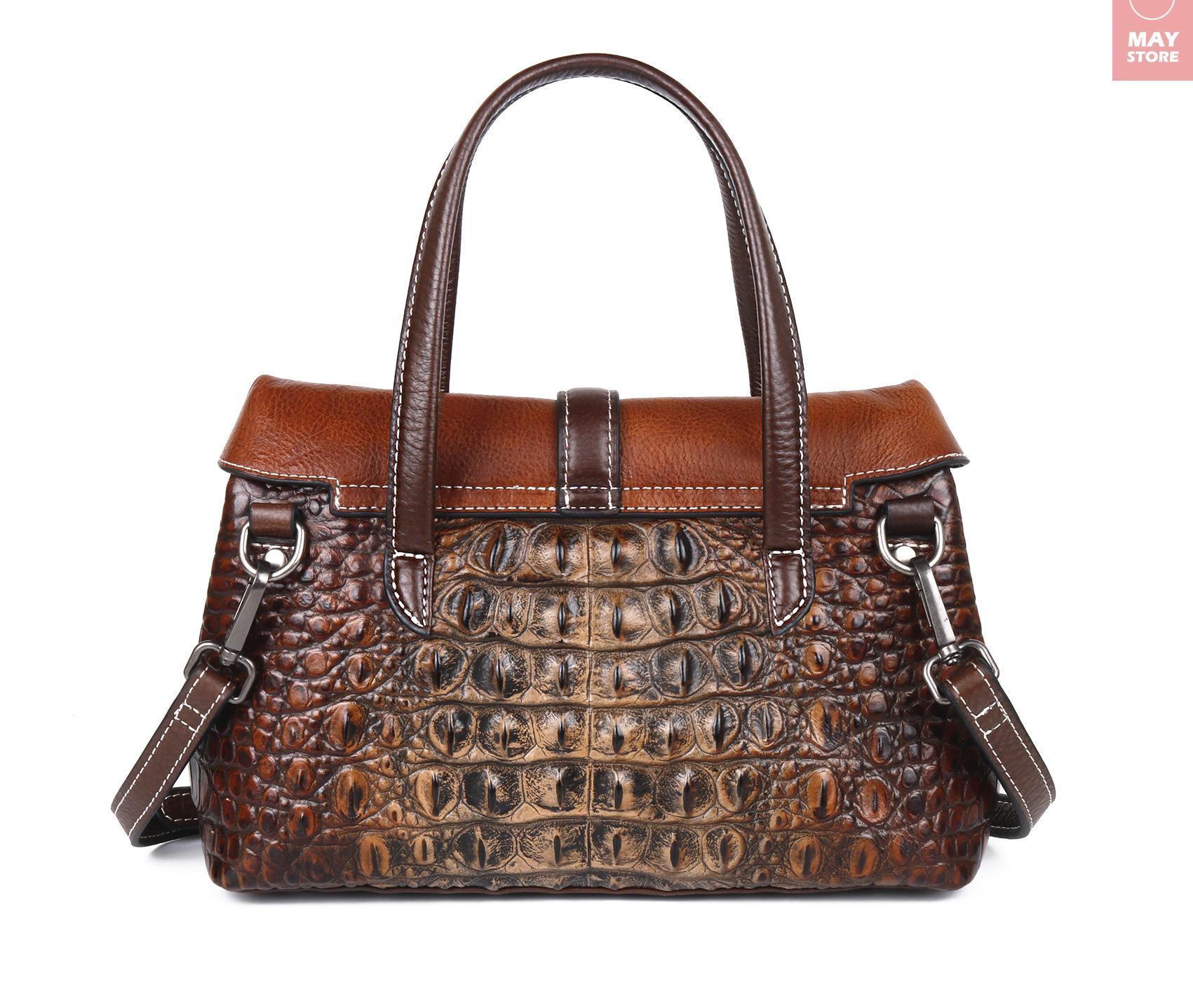 The Noble retro-style embossed 3D crocodile skin texture women handbags ...