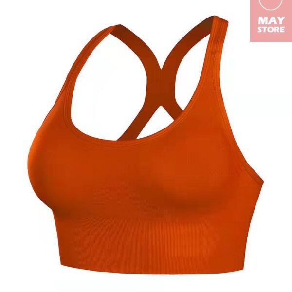 Wirefree Anti-Shock Anti-slip protective sports bras with sexy cross strap back styles and push up/ gathering features - Image 6