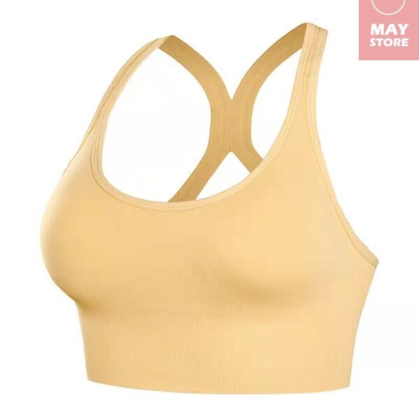 Wirefree Anti-Shock Anti-slip protective sports bras with sexy cross strap back styles and push up/ gathering features - Image 3