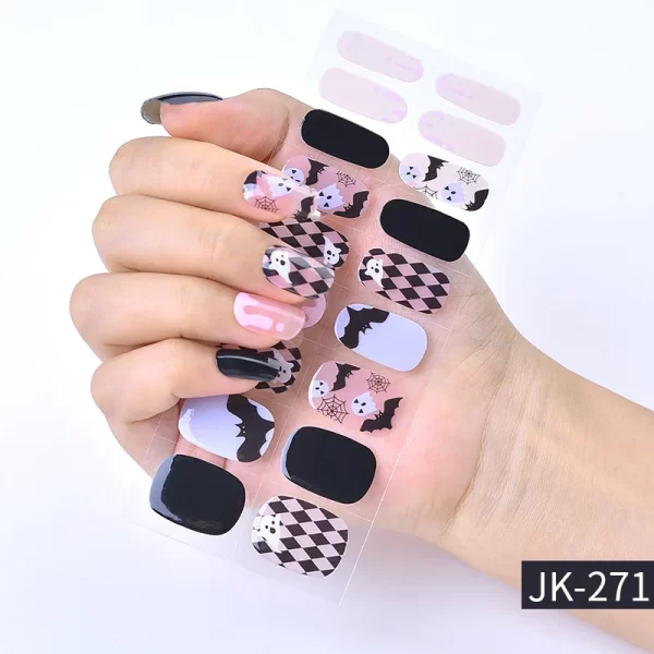 Semi-cured UV gel nail art stickers! These full cover strips require a UV/LED lamp and are easy to press on - Image 4