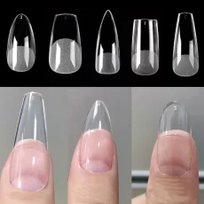 Transparent Press on Nails and Acrylic Nail Tips | Clear Full Cover Fake Nails and  Artificial Press on Long Nail Tips at 120pcs/Bag for Nail Salon Supplies