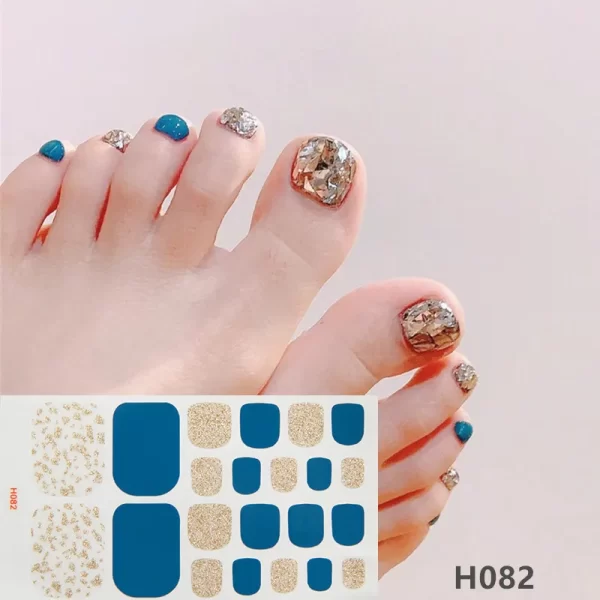 Nail York Style - DIY Nail Art Tool -Toenail Stickers with Full Cover Waterproof Non-toxic Stickers | Pedicure Stickers Tablets Nail stickers 22Tips/Sheet - Image 5