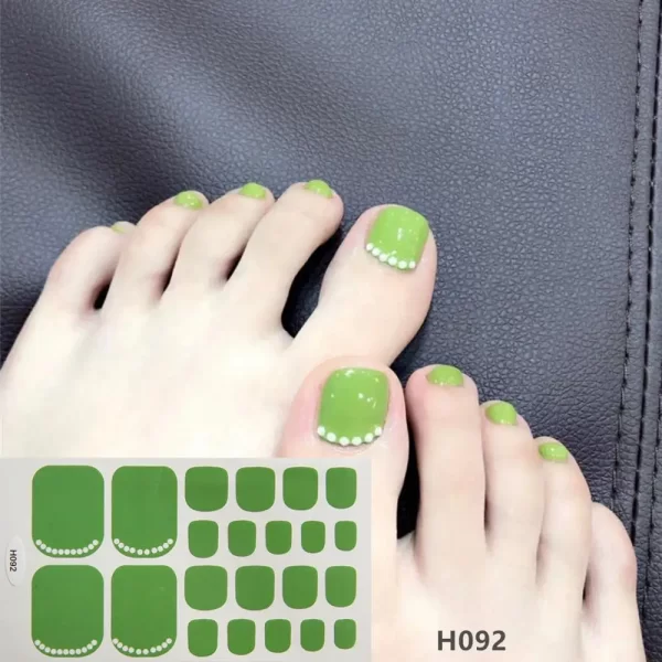 Nail York Style - DIY Nail Art Tool -Toenail Stickers with Full Cover Waterproof Non-toxic Stickers | Pedicure Stickers Tablets Nail stickers 22Tips/Sheet - Image 6