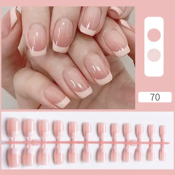 Nail York - The nail Export - Pink Sweet Summer Acrylic Nails Pink Glitter Nude Patches and Women Wearable Press on Nails with Nail Art Stickers and Full Finished False Nail or Fake Nails - Image 3