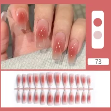 Nail York – The nail Export – Pink Sweet Summer Acrylic Nails Pink Glitter Nude Patches and Women Wearable Press on Nails with Nail Art Stickers and Full Finished False Nail or Fake Nails