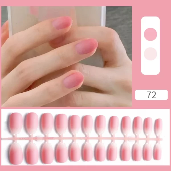 Nail York - The nail Export - Pink Sweet Summer Acrylic Nails Pink Glitter Nude Patches and Women Wearable Press on Nails with Nail Art Stickers and Full Finished False Nail or Fake Nails - Image 4