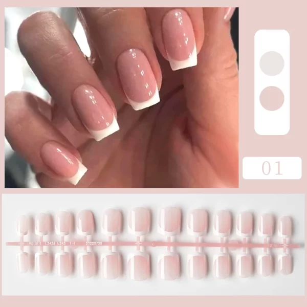 Nail York - The nail Export - Pink Sweet Summer Acrylic Nails Pink Glitter Nude Patches and Women Wearable Press on Nails with Nail Art Stickers and Full Finished False Nail or Fake Nails - Image 5