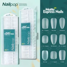 NailYork Blank Transparent Press on Acrylic Nail Capsule, Fake Nails and acrylic nails, brand New Design Pre-buff Nail Tips  and the High Matte Nail Extension For Premium Manicure Supply  240pcs